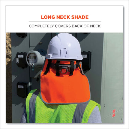 GloWear 8006 Hi-Vis Hard Hat Neck Shade, 12.25 x 10.5, Orange