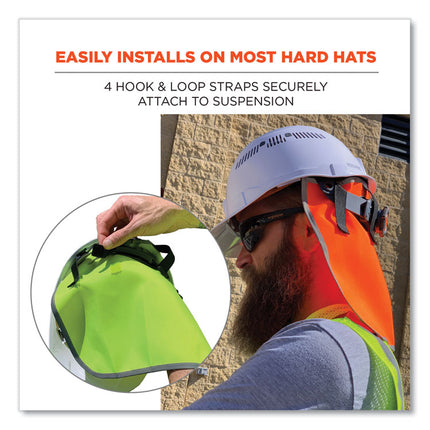 GloWear 8006 Hi-Vis Hard Hat Neck Shade, 12.25 x 10.5, Lime