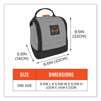 Arsenal 5185 Full Respirator Bag with Zipper Magnetic Closure, 5.5 x 9.5 x 9.5, Gray