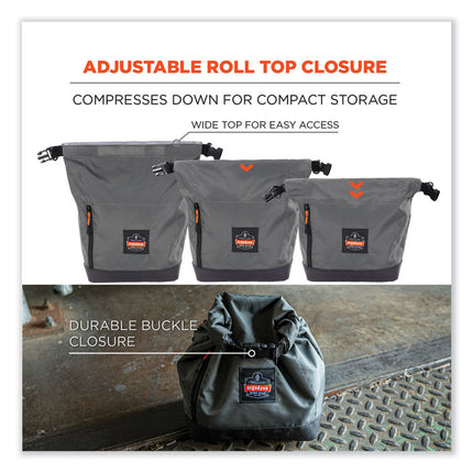 Arsenal 5186 Full Respirator Bag with Roll Top Closure, 7.5 x 13.5 x 13.5, Gray
