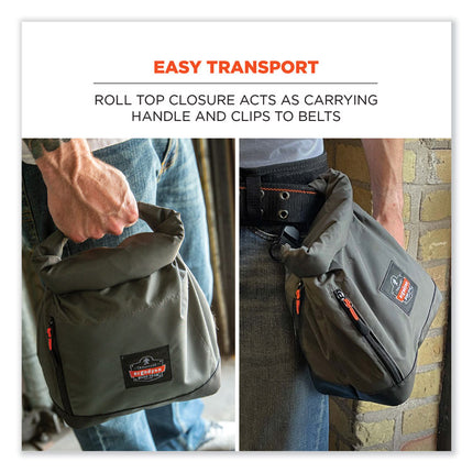 Arsenal 5186 Full Respirator Bag with Roll Top Closure, 7.5 x 13.5 x 13.5, Gray