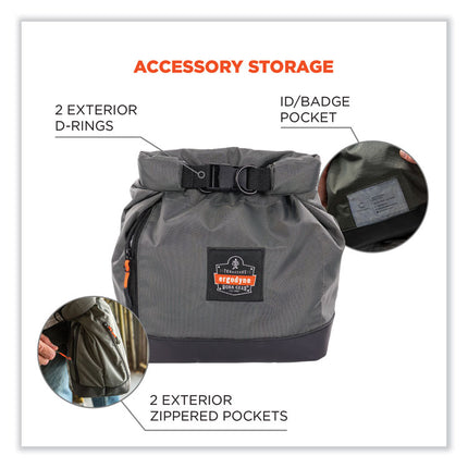 Arsenal 5186 Full Respirator Bag with Roll Top Closure, 7.5 x 13.5 x 13.5, Gray