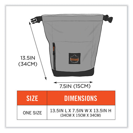 Arsenal 5186 Full Respirator Bag with Roll Top Closure, 7.5 x 13.5 x 13.5, Gray