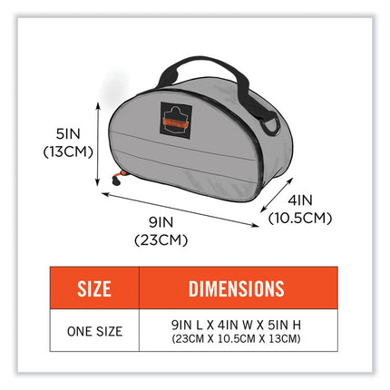 Arsenal 5187 Clamshell Half Respirator Bag with Zipper Closure, 4 x 9 x 5, Gray