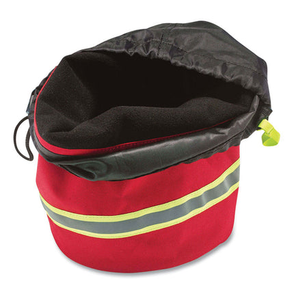 Arsenal 5080L Fleece-Lined SCBA Mask Bag with Drawstring Closure, 8.5 x 8.5 x 14, Red