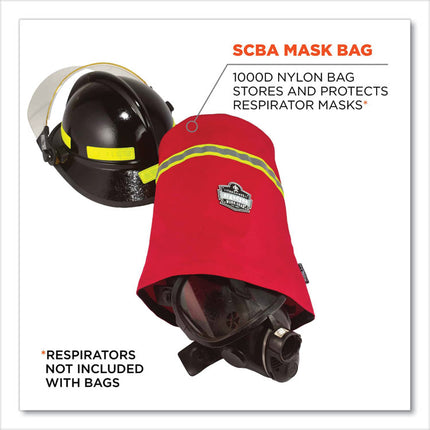 Arsenal 5082 SCBA Mask Bag with Hook-and-Loop Closure, 8.5 x 8.5 x 14, Red