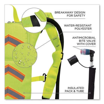 Chill-Its 5155 Low Profile Hydration Pack, 2 L, Hi-Vis Lime