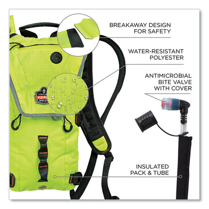 Chill-Its 5156 Low Profile Hydration Pack, 3 L, Hi-Vis Lime
