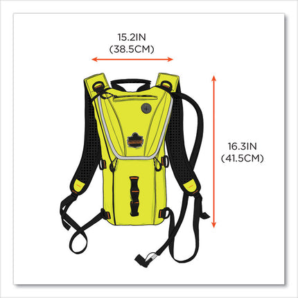Chill-Its 5156 Low Profile Hydration Pack, 3 L, Hi-Vis Lime