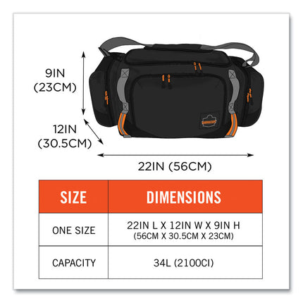 Arsenal 5189 PPE Duffel Bag, 12 x 22 x 9, Black