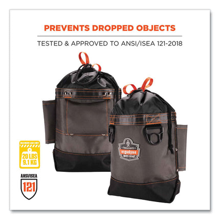 Arsenal 5926 Topped Bolt Bag Tool Pouch, Short, 5 x 10 x 9, Ballistic Polyester, Black/Gray