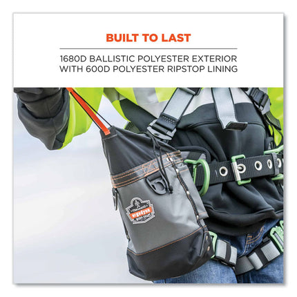 Arsenal 5926 Topped Bolt Bag Tool Pouch, Short, 5 x 10 x 9, Ballistic Polyester, Black/Gray