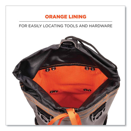 Arsenal 5926 Topped Bolt Bag Tool Pouch, Short, 5 x 10 x 9, Ballistic Polyester, Black/Gray