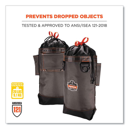 Arsenal 5928 Topped Bolt Bag Tool Pouch, Tall, 5 x 10 x 13, Ballistic Polyester, Black/Gray