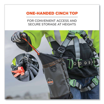 Arsenal 5928 Topped Bolt Bag Tool Pouch, Tall, 5 x 10 x 13, Ballistic Polyester, Black/Gray