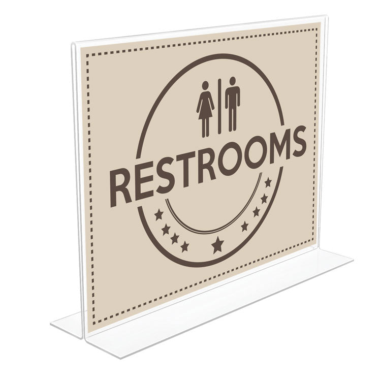 Anti-Glare Stand Up Double Sided Sign Holder, 8.5 X 11, Clear