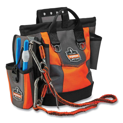 Arsenal 5527 Premium Topped Tool Pouch with Hinged Closure, 6 x 10 x 11.5, Polyester, Orange