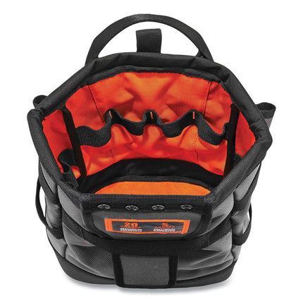 Arsenal 5527 Premium Topped Tool Pouch with Hinged Closure, 6 x 10 x 11.5, Polyester, Orange