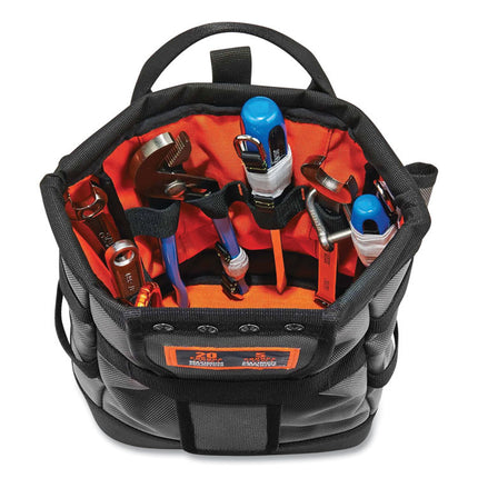 Arsenal 5527 Premium Topped Tool Pouch with Hinged Closure, 6 x 10 x 11.5, Polyester, Orange