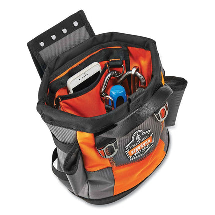 Arsenal 5527 Premium Topped Tool Pouch with Hinged Closure, 6 x 10 x 11.5, Polyester, Orange