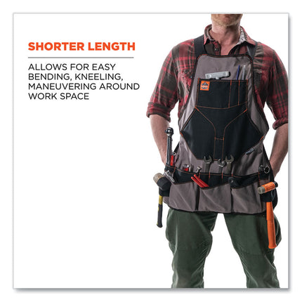 Arsenal 5704 Canvas Tool Apron, 22 Compartments, 25.5 x 28, Canvas, Gray