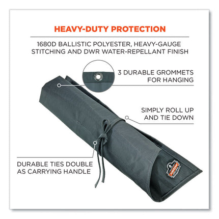 Arsenal 5872 Wrench Roll-Up, 14 Compartments, 26 x 22, Polyester, Gray