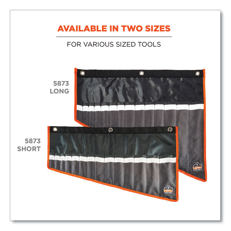 Arsenal 5873 Polyester Wrench Roll Up, 14 Compartments, 26.5 x 5, Polyester, Black