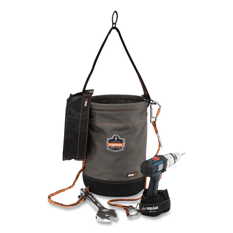 Arsenal 5960T Canvas Hoist Bucket and Top with D-Rings, 12.5 x 12.5 x 17, Gray