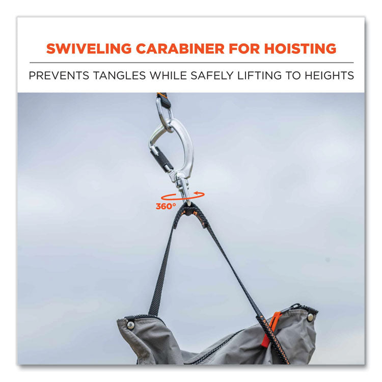 Arsenal 5974 Hoist Bucket Tool Bag with Swiveling Carabiner and Zipper Top, 12.5 x 12.5 x 17, Gray