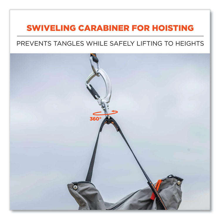 Arsenal 5976 XL Hoist Bucket Tool Bag with Swiveling Carabiner and Zipper Top, 16 x 16 x 20, Gray