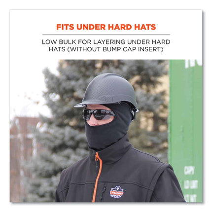 N-Ferno 6893Z Balaclava with Zipper for Bump Cap Insert, Polyester Fleece, One Size Fit Most, Black
