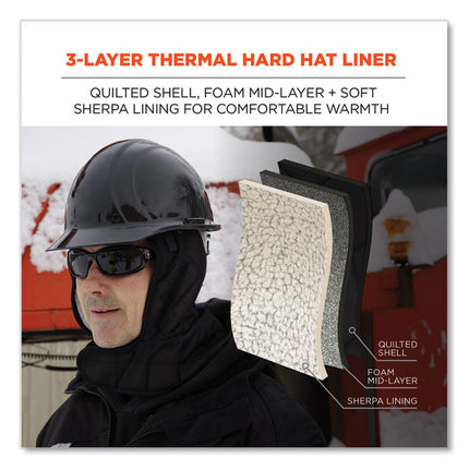 N-Ferno 6952 3-Layer Quilt Shoulder Winter Liner, Foam/Polyester/Sherpa, One Size Fits Most, Black