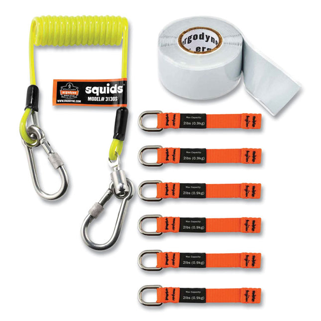 Squids 3180 Tool Tethering Kit, 2 lb Max Working Capacity, 6.5" to 48" Long, Yellow/Black