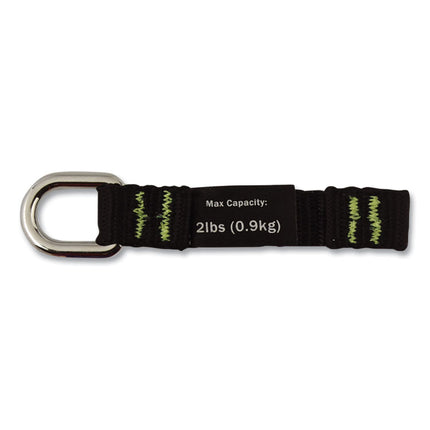 Squids 3700 Nylon Webbing Tool Tails with D-Rings, 2 lb Max Working Capacity, 3.5" Long, Black, 6/Pack, 10 Packs/Carton