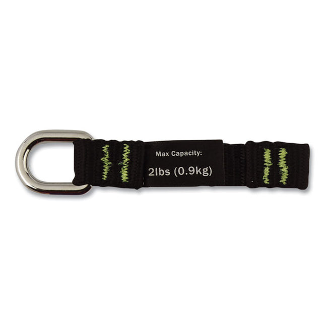 Squids 3700 Nylon Webbing Tool Tails with D-Rings, 2 lb Max Working Capacity, 3.5" Long, Black, 6/Pack, 10 Packs/Carton