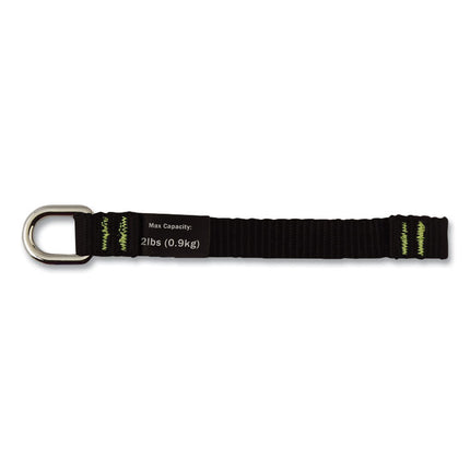 Squids 3700 Nylon Webbing Tool Tails with D-Rings, 2 lb Max Working Capacity, 5.5", Black, 6/Pack, 10 Packs/Carton