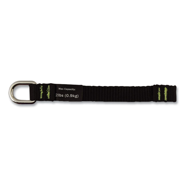 Squids 3700 Nylon Webbing Tool Tails with D-Rings, 2 lb Max Working Capacity, 5.5", Black, 6/Pack, 10 Packs/Carton