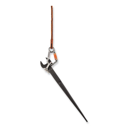 Squids 3108F(x)Tool Lanyard with Locking Aluminum Carabiner + Loop, 15 lb Max Working Capacity, 38" to 48" Long, Orange/Gray