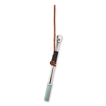 Squids 3108F(x)Tool Lanyard with Locking Aluminum Carabiner + Loop, 15 lb Max Working Capacity, 38" to 48" Long, Orange/Gray