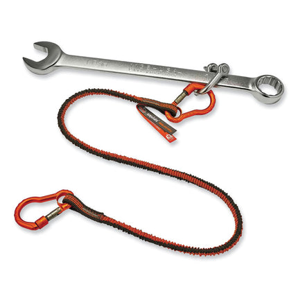 Squids 3110F(x) Tool Lanyard with Aluminum Carabiners, 10 lb Max Working Capacity, 38" to 48" Long, Orange/Gray