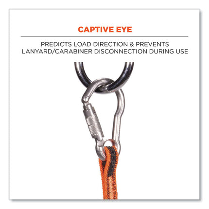 Squids 3111F(x) Tool Lanyard with Stainless Steel Carabiners,15 lb Max Working Capacity, 38" to 48" Long, Orange/Gray