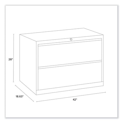 Lateral File, 2 Legal/Letter-Size File Drawers, Charcoal, 42" x 18.63" x 28"