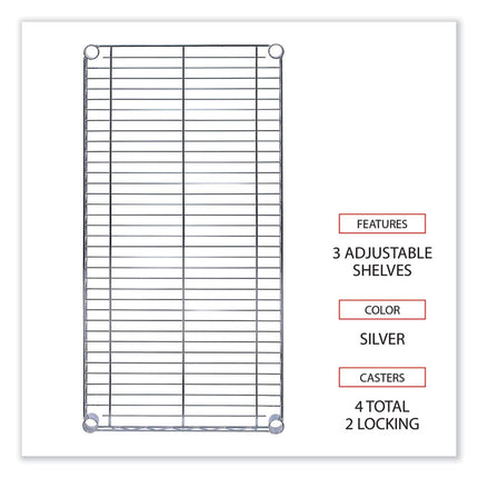 Wire Shelving Garment Rack, 30 Garments, 36w X 18d X 75h, Silver
