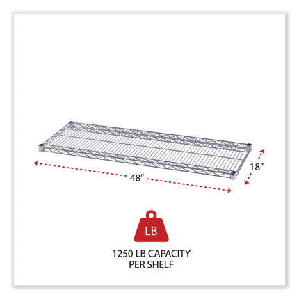 Industrial Wire Shelving Extra Wire Shelves, 48w X 18d, Silver, 2 Shelves/carton