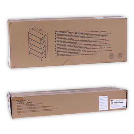 5-Shelf Wire Shelving Kit With Casters And Shelf Liners, 48w X 18d X 72h, Black Anthracite