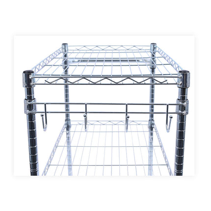 5-Shelf Wire Shelving Kit With Casters And Shelf Liners, 48w X 18d X 72h, Silver