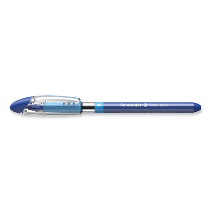 Slider Basic Ballpoint Pen, Stick, Medium 0.8 mm, Blue Ink, Blue Barrel, 10/Box