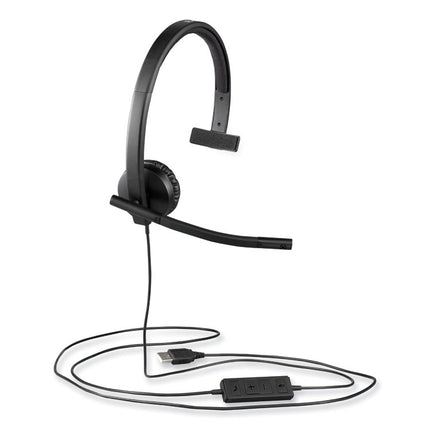 H570e Monaural Over The Head Wired Headset, Black