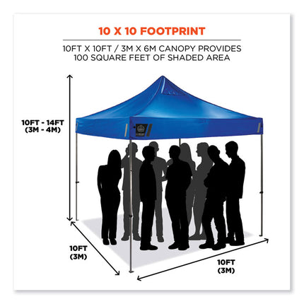 Shax 6000 Heavy-Duty Pop-Up Tent, Single Skin, 10 ft x 10 ft, Polyester/Steel, Blue
