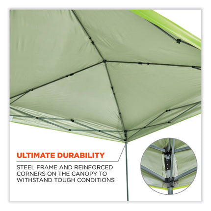 Shax 6010 Lightweight Pop-Up Tent, Single Skin, 10 ft x 10 ft, Polyester/Steel, Lime